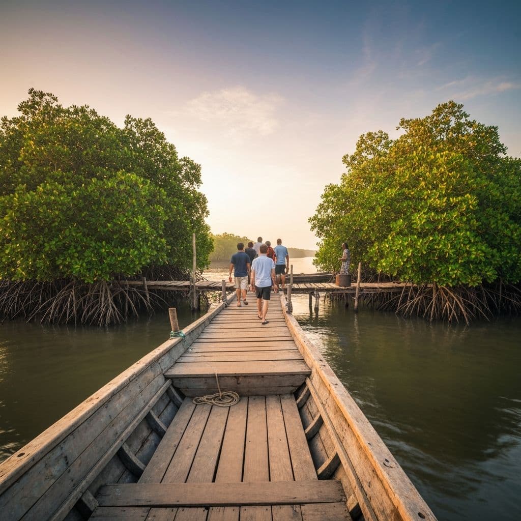 Guest arrival by boat