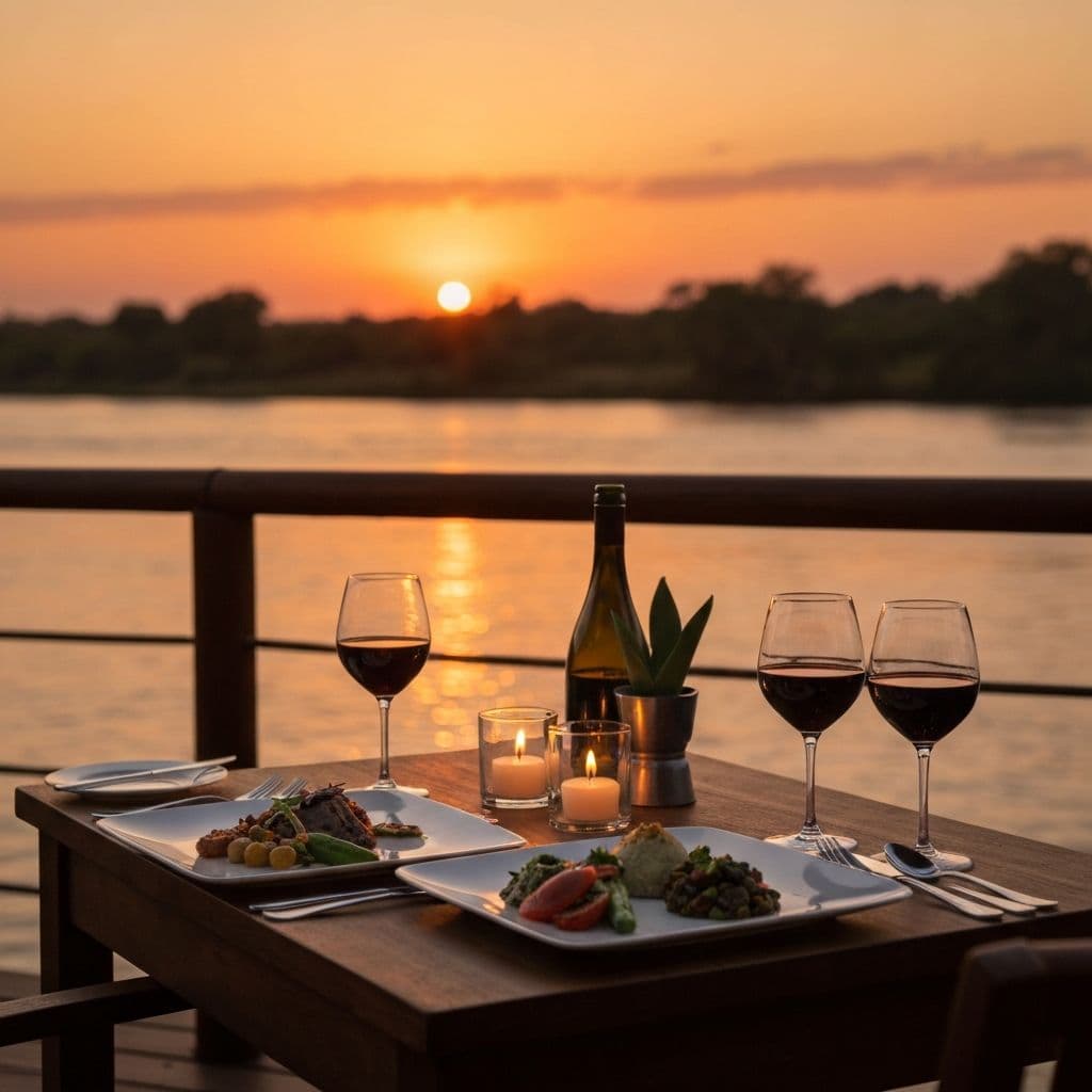 Candlelit sunset dinner