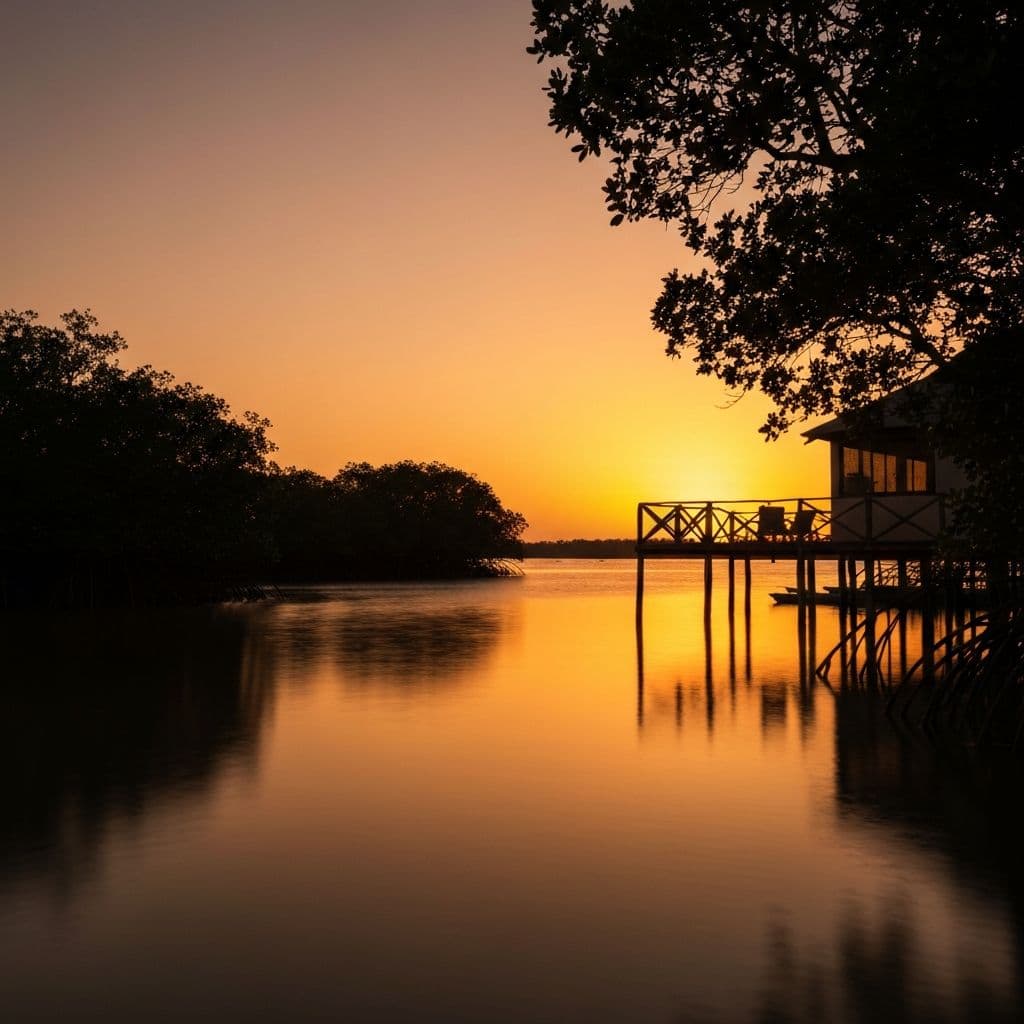 Sunset view over the River Gambia
